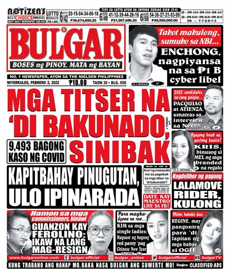 bulgar tabloid|Latest Philippine News, Trending Issues, Balita Online .